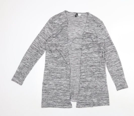 H&M Womens Grey V-Neck Polyester Cardigan Jumper Size M