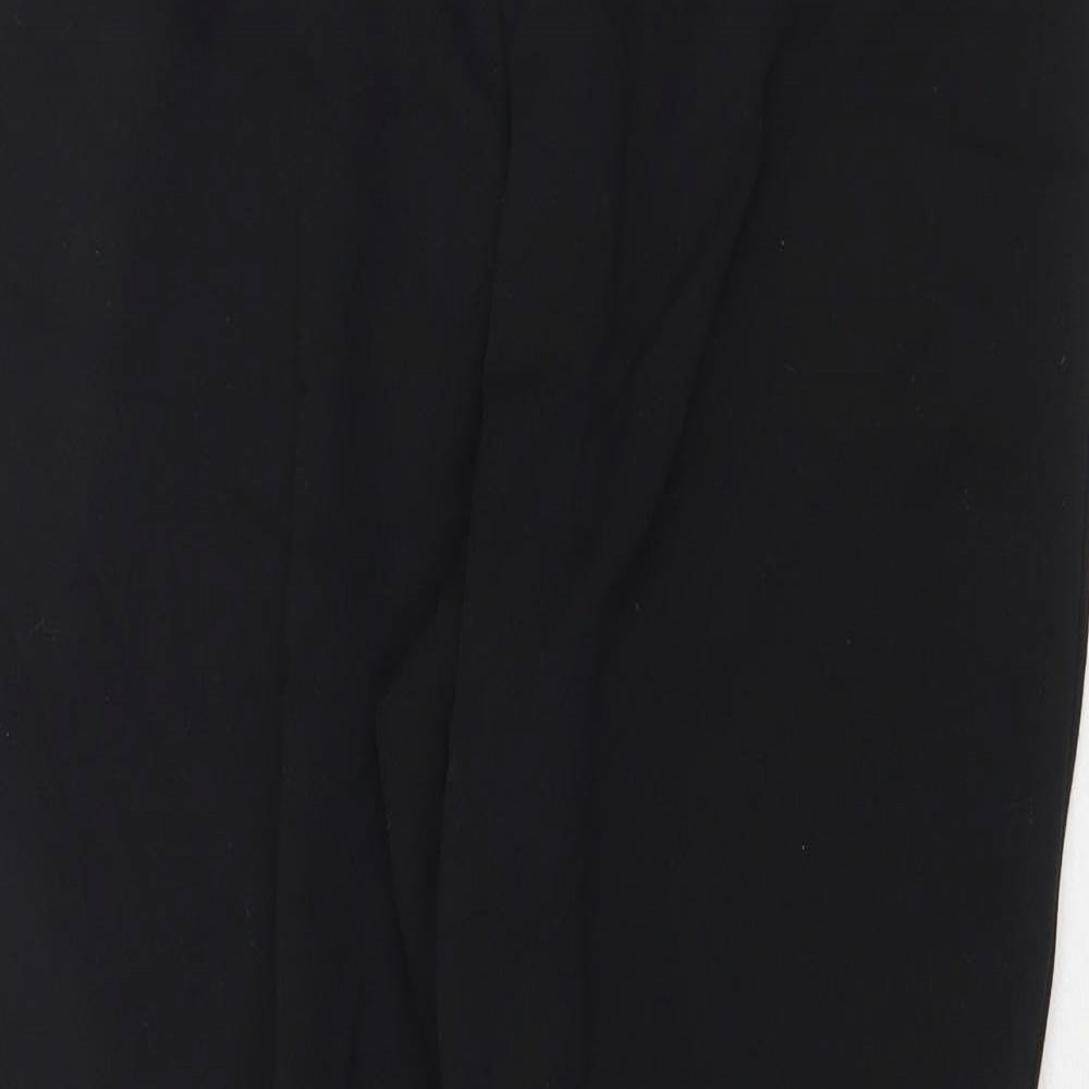 Marks and Spencer Womens Black Polyester Trousers Size 10 Regular Zip