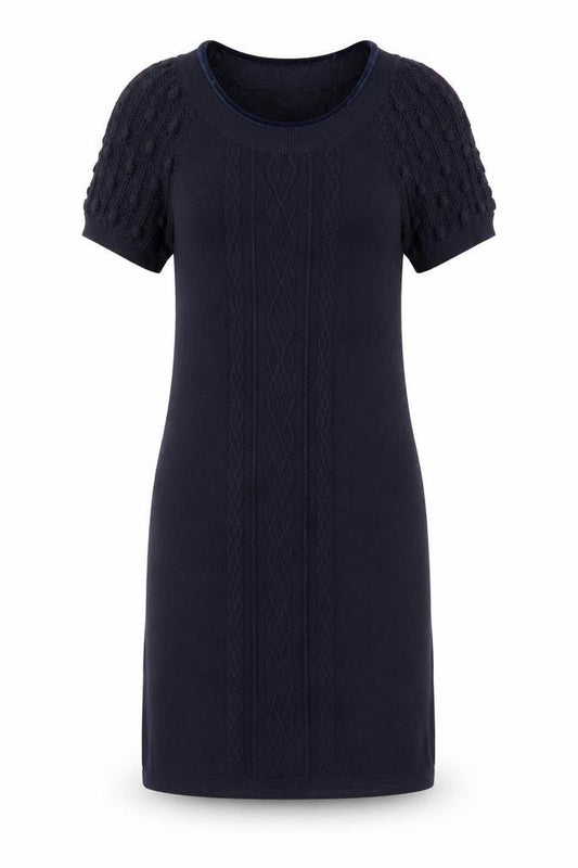 Monsoon Womens Blue Acrylic Jumper Dress Size 10 Round Neck Pullover
