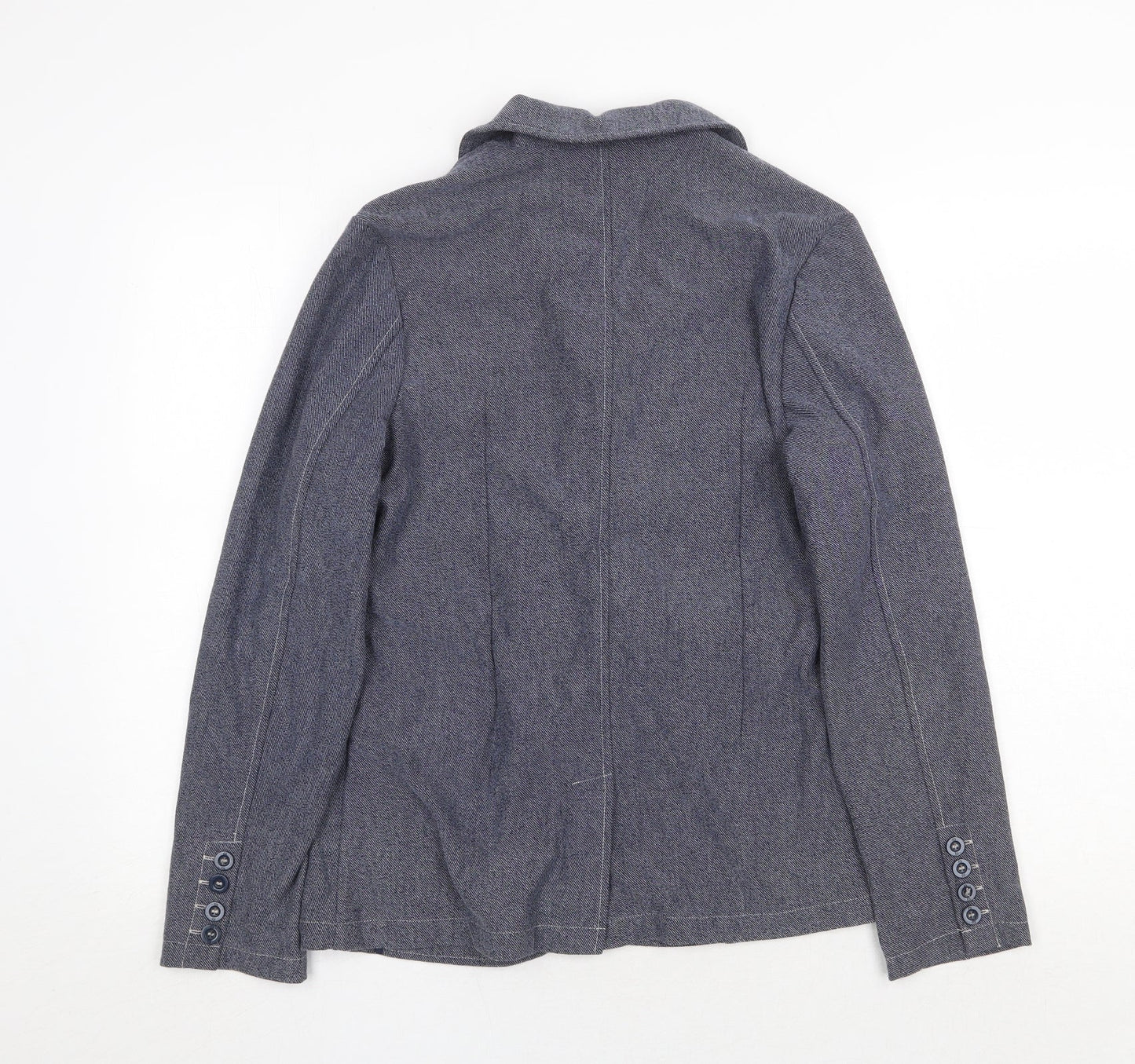 Gaudi Womens Blue Geometric Jacket Blazer Size 16 Button