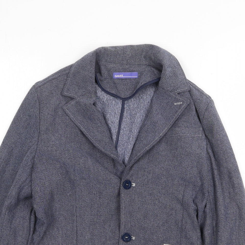 Gaudi Womens Blue Geometric Jacket Blazer Size 16 Button