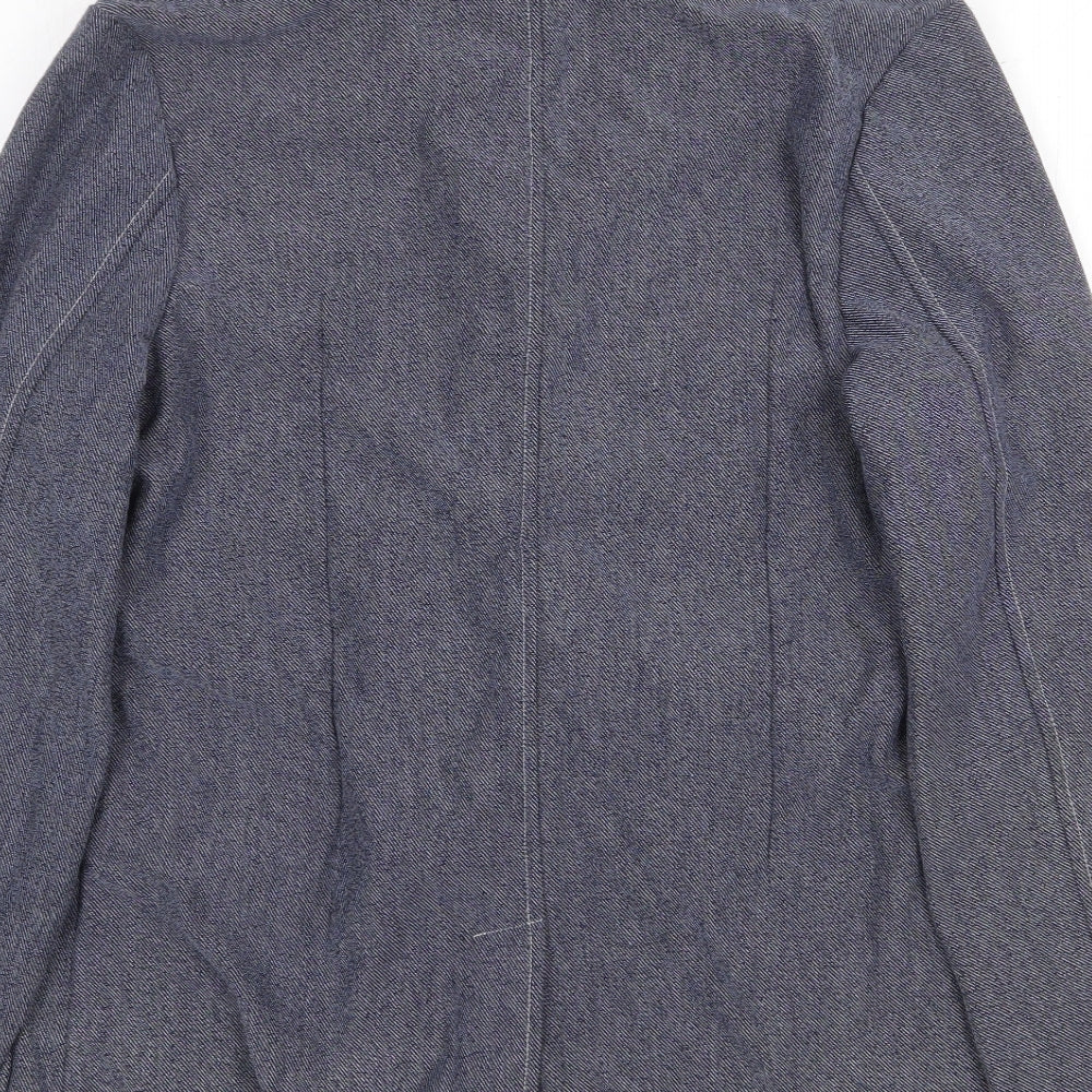 Gaudi Womens Blue Geometric Jacket Blazer Size 16 Button