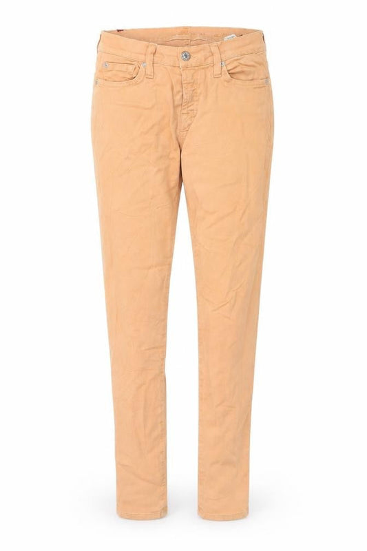 7 For All Mankind Womens Orange Cotton Skinny Jeans Size 26 in Regular Zip