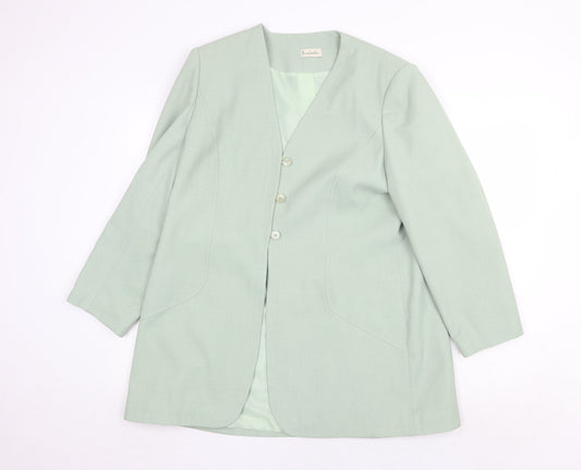 Isabelle Womens Green Jacket Blazer Size 18 Button