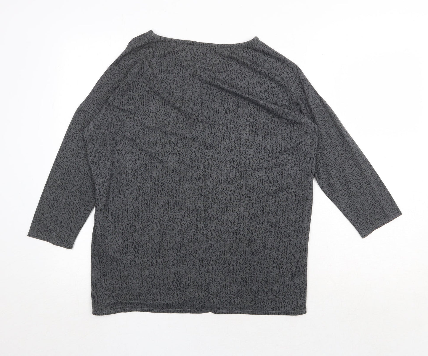 Warehouse Womens Grey Viscose Basic T-Shirt Size 10 Round Neck