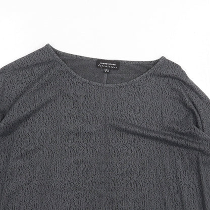 Warehouse Womens Grey Viscose Basic T-Shirt Size 10 Round Neck