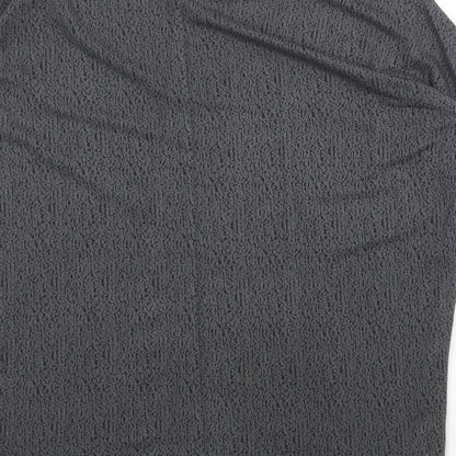 Warehouse Womens Grey Viscose Basic T-Shirt Size 10 Round Neck
