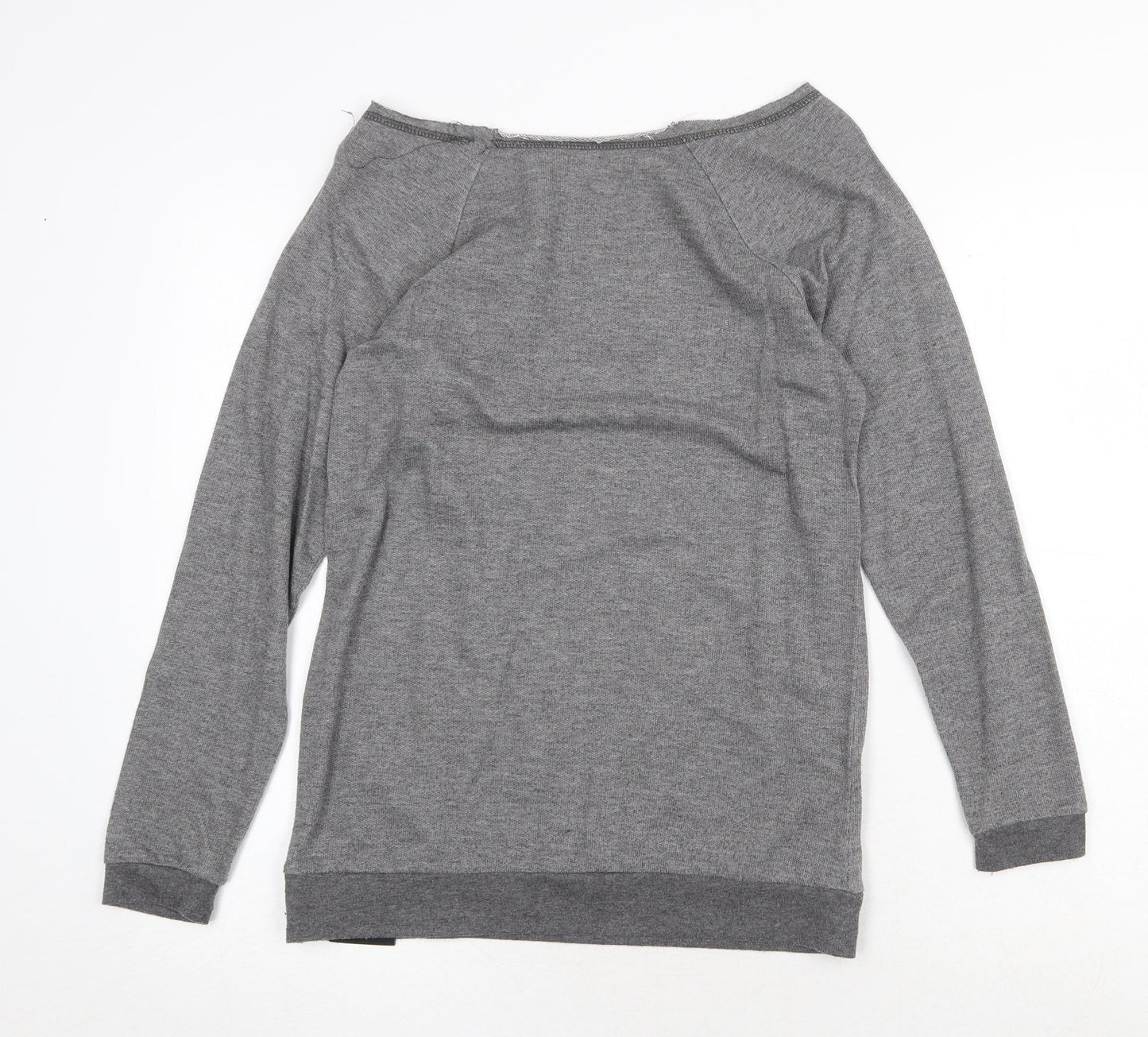 Pineapple Womens Grey Boat Neck Cotton Pullover Jumper Size XS