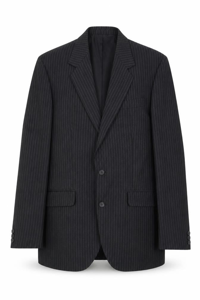 Dunn & Co Mens Grey Striped Wool Jacket Suit Jacket Size 38 Regular