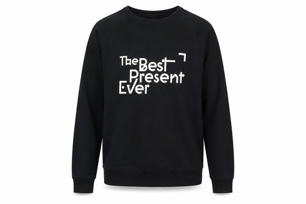 H&M Mens Black Polyester Pullover Sweatshirt Size M - The Best Present Ever
