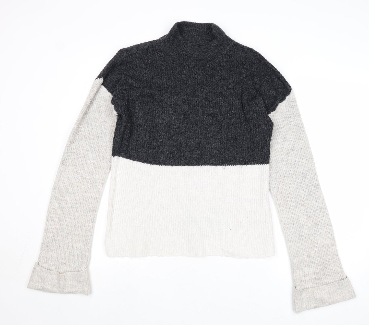 Missguided Womens Grey Round Neck Acrylic Pullover Jumper Size 8