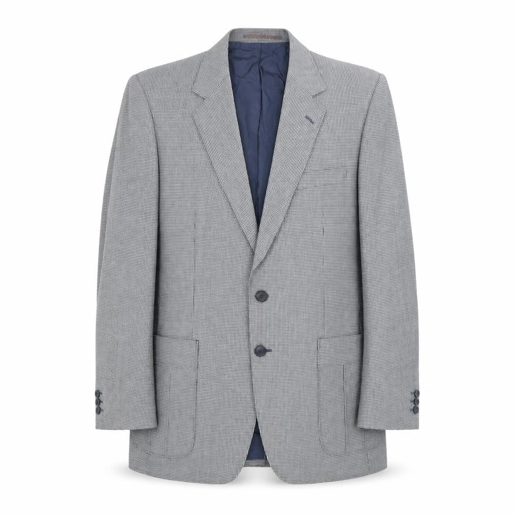 Ritex Mens Blue Geometric Wool Jacket Suit Jacket Size 42 Regular