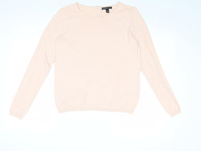 Mango Womens Pink Round Neck Acrylic Pullover Jumper Size M