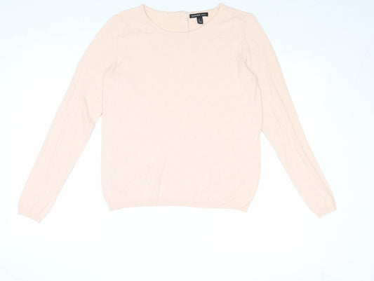 Mango Womens Pink Round Neck Acrylic Pullover Jumper Size M