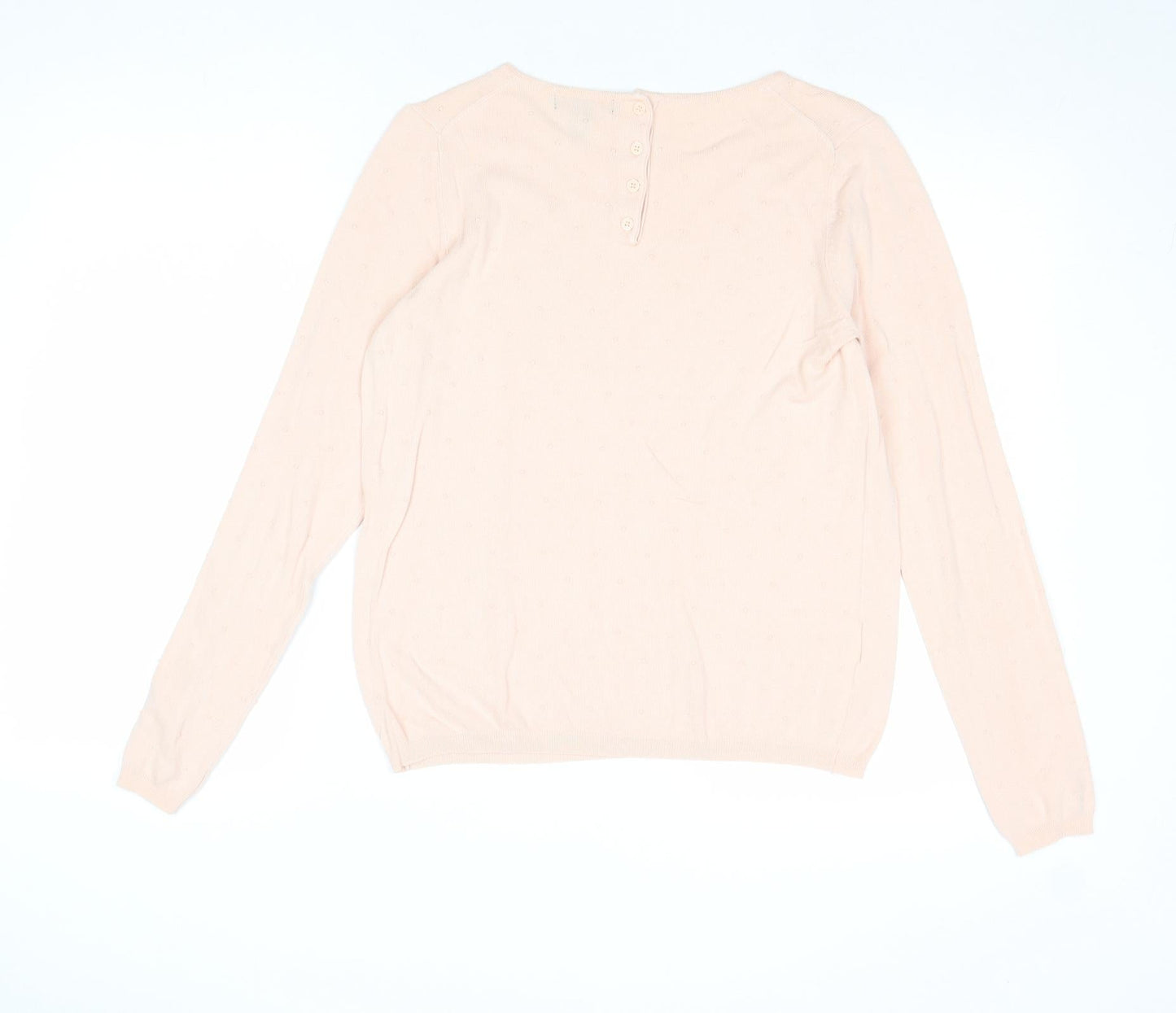 Mango Womens Pink Round Neck Acrylic Pullover Jumper Size M