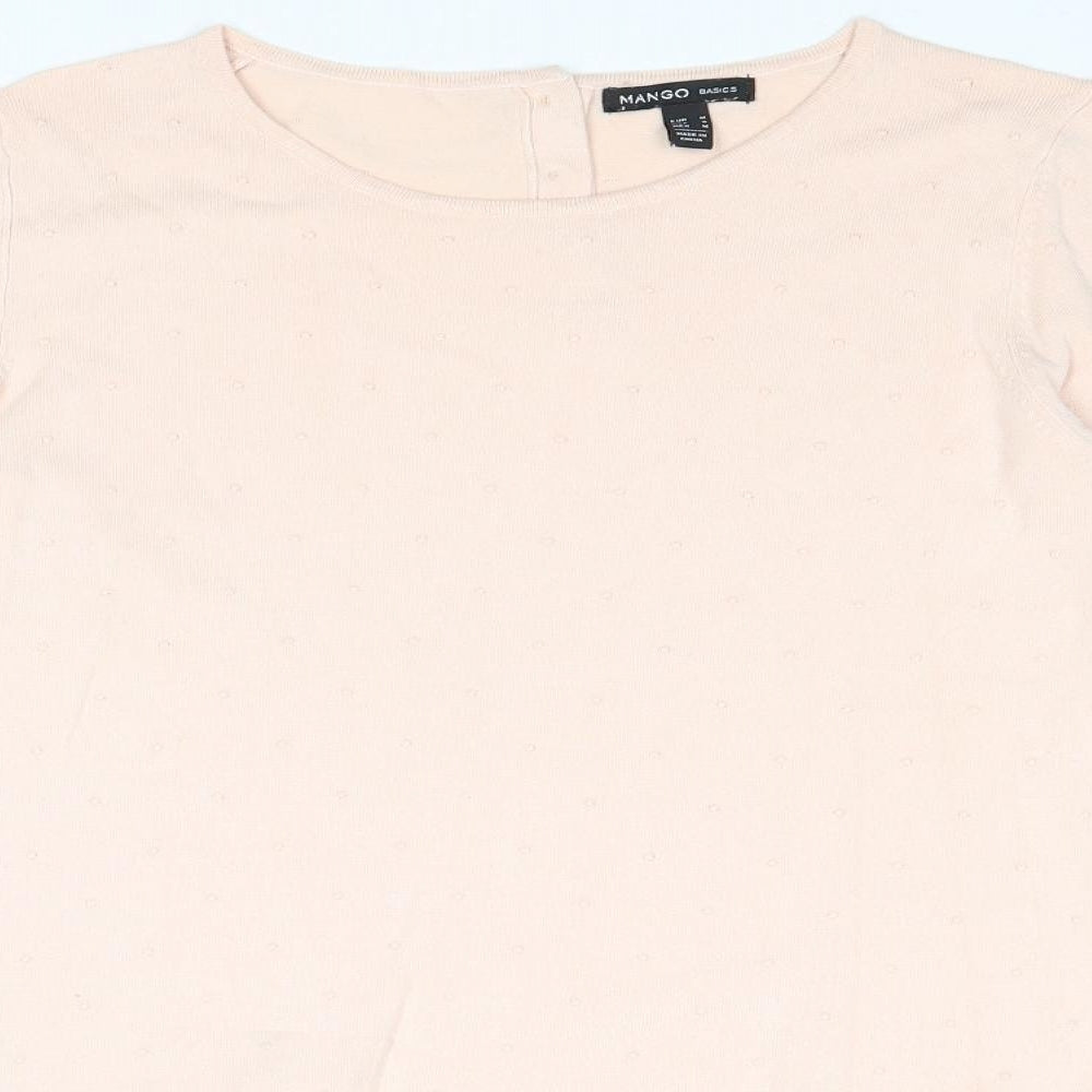 Mango Womens Pink Round Neck Acrylic Pullover Jumper Size M
