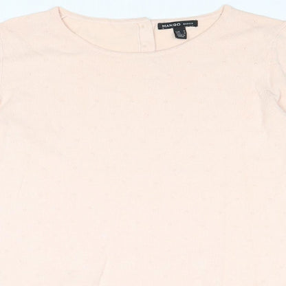 Mango Womens Pink Round Neck Acrylic Pullover Jumper Size M