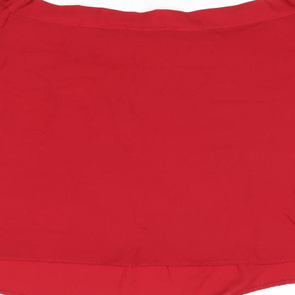 New Look Womens Red Polyester Cropped Tank Size 12 Off the Shoulder
