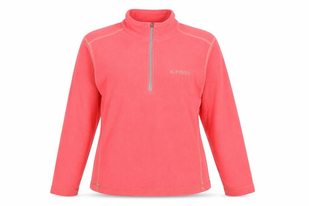 Cross Womens Pink Polyester Pullover Sweatshirt Size XL Zip