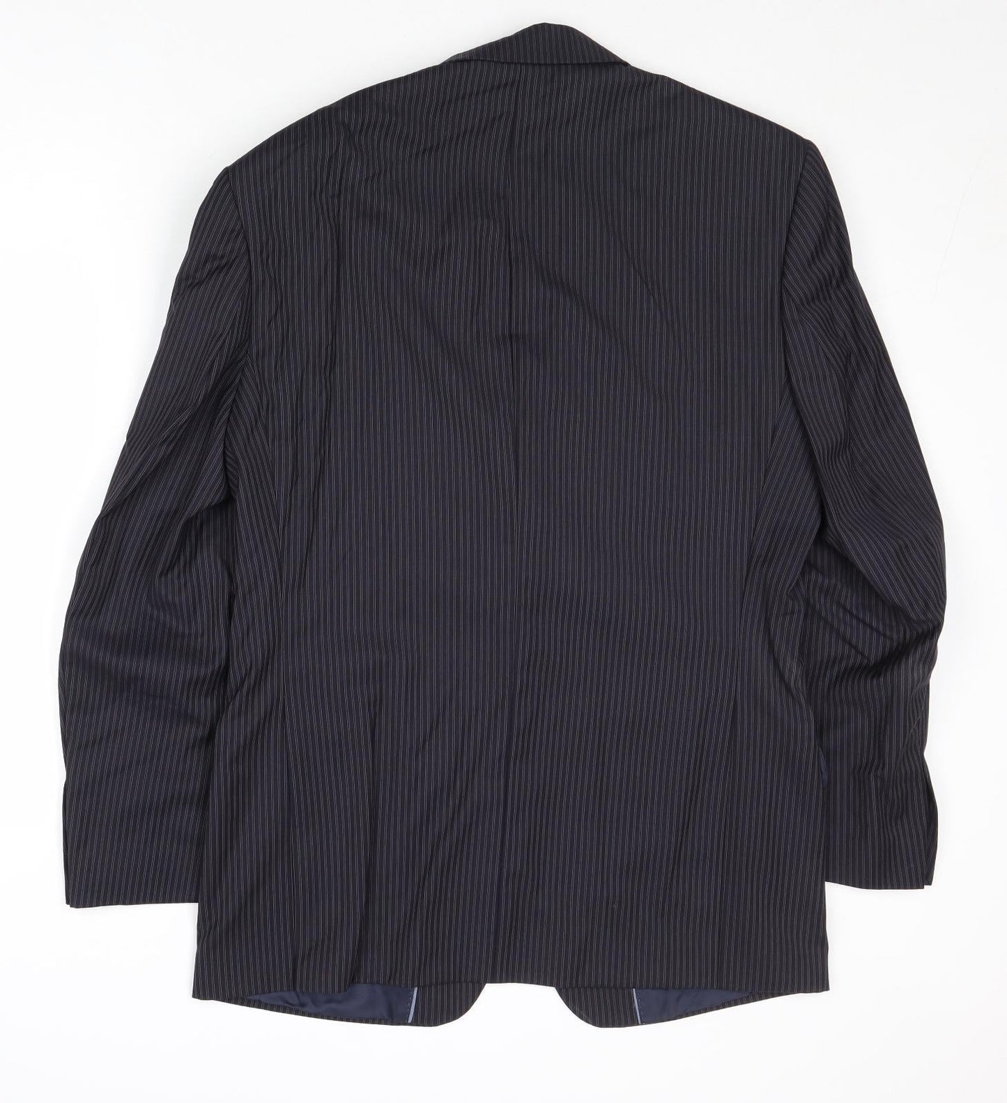 James Barry Mens Blue Striped Wool Jacket Suit Jacket Size 38 Regular
