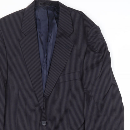 James Barry Mens Blue Striped Wool Jacket Suit Jacket Size 38 Regular
