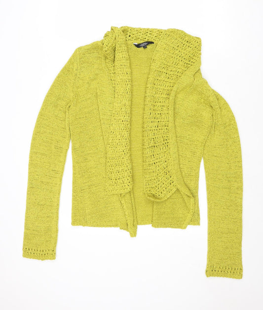 Debenhams Womens Green V-Neck Acrylic Cardigan Jumper Size 14