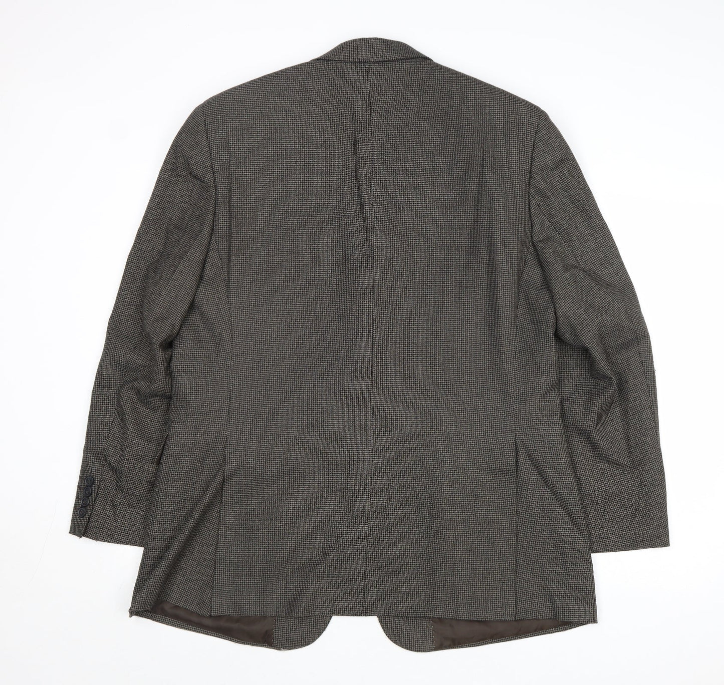 Greenwoods Mens Grey Geometric Polyester Jacket Suit Jacket Size 44 Regular