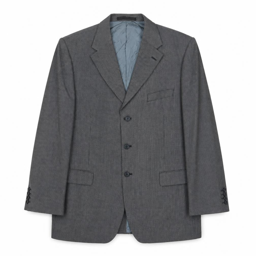 Marks & Spencer Mens Grey Geometric Wool Jacket Suit Jacket Size 44 Regular