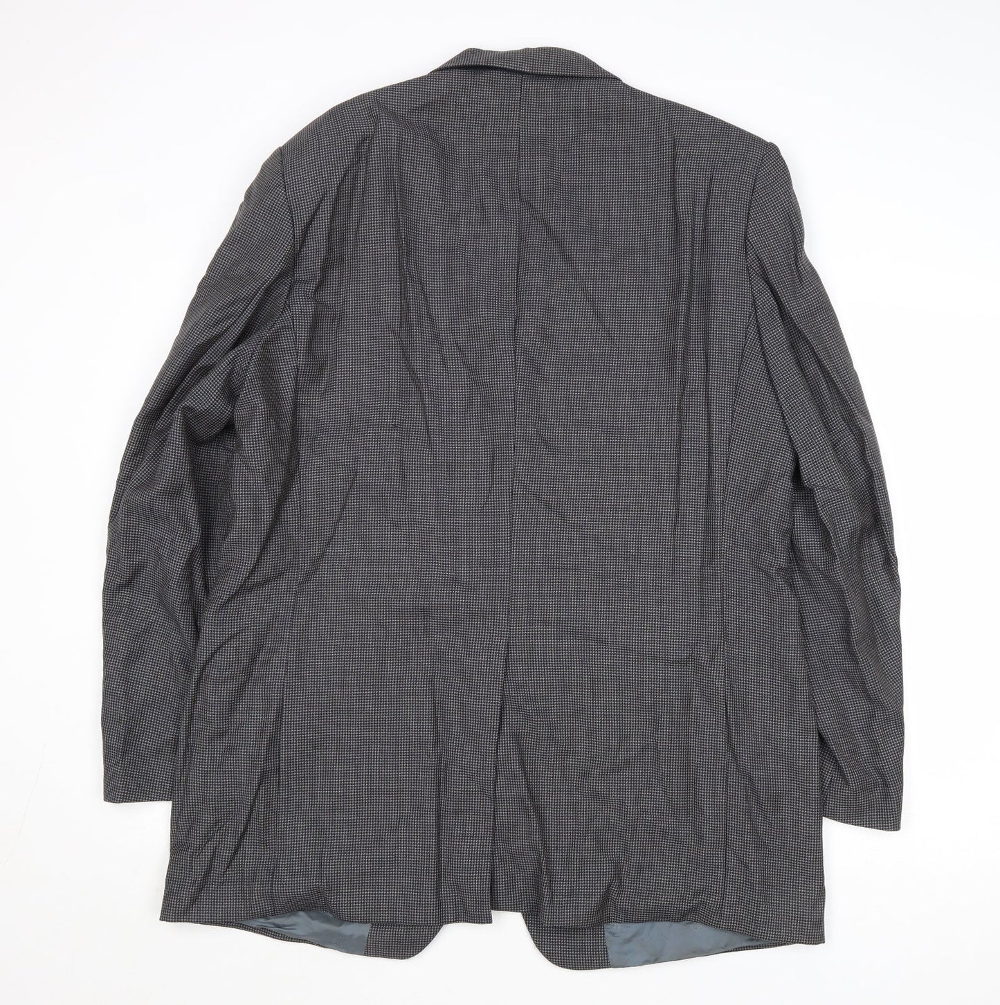 Marks and Spencer Mens Grey Geometric Wool Jacket Suit Jacket Size 44 Regular