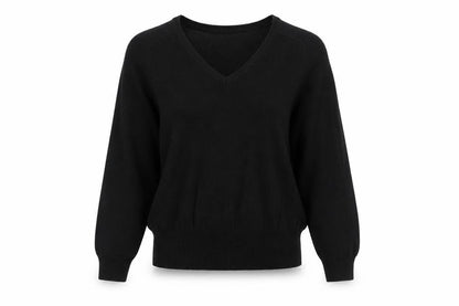 TruTex Womens Black Round Neck Cotton Pullover Jumper Size M