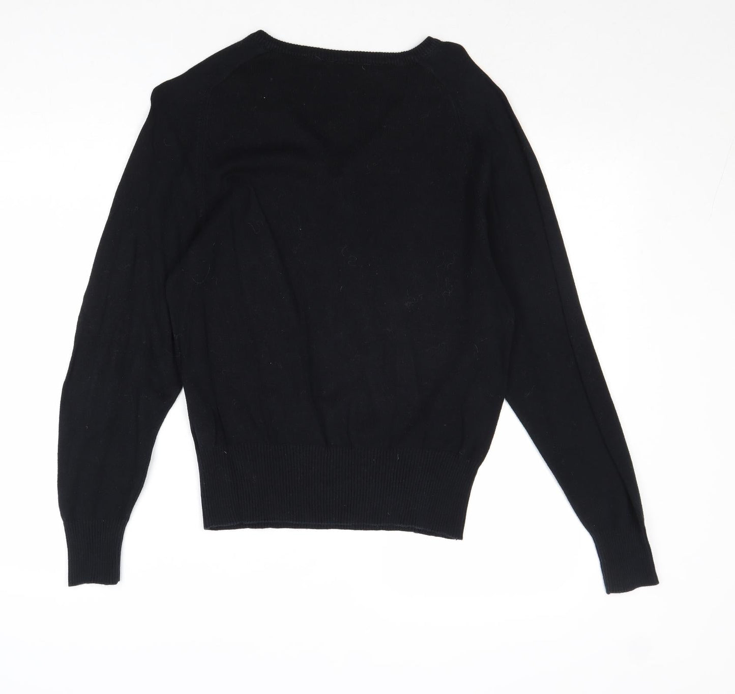 TruTex Womens Black Round Neck Cotton Pullover Jumper Size M