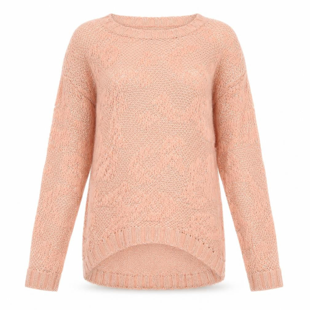 Warehouse Womens Pink Round Neck Acrylic Pullover Jumper Size 8