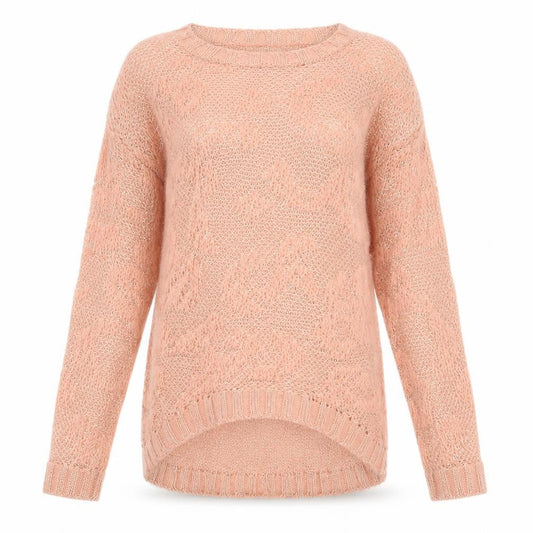 Warehouse Womens Pink Round Neck Acrylic Pullover Jumper Size 8