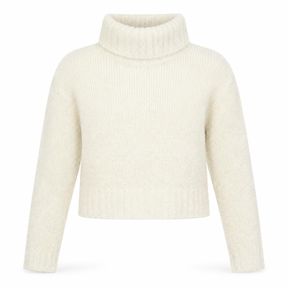 Shrinking Violet Womens Beige Roll Neck Acrylic Pullover Jumper Size L
