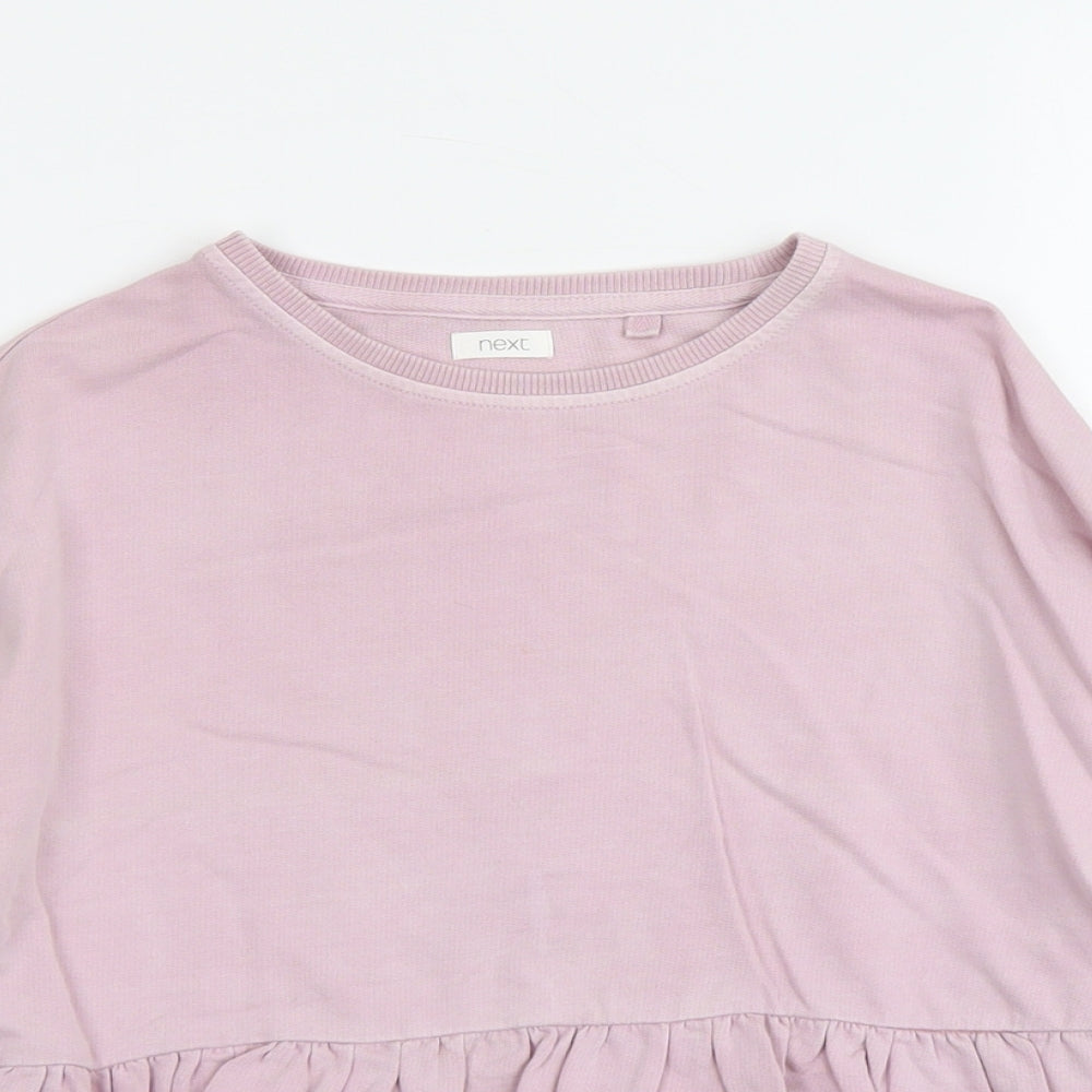 NEXT Girls Pink Cotton Pullover Sweatshirt Size 9 Years Pullover