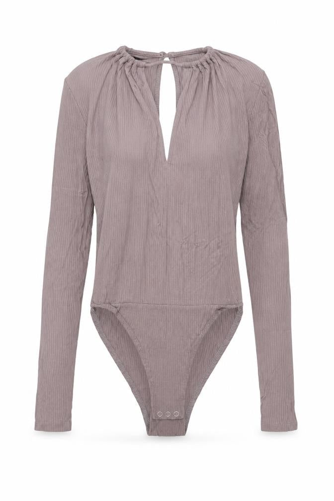 Topshop Womens Grey Viscose Bodysuit One-Piece Size 8 Snap