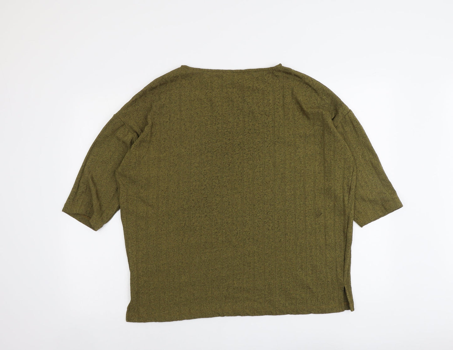 Marks and Spencer Womens Green Round Neck Polyester Pullover Jumper Size 14
