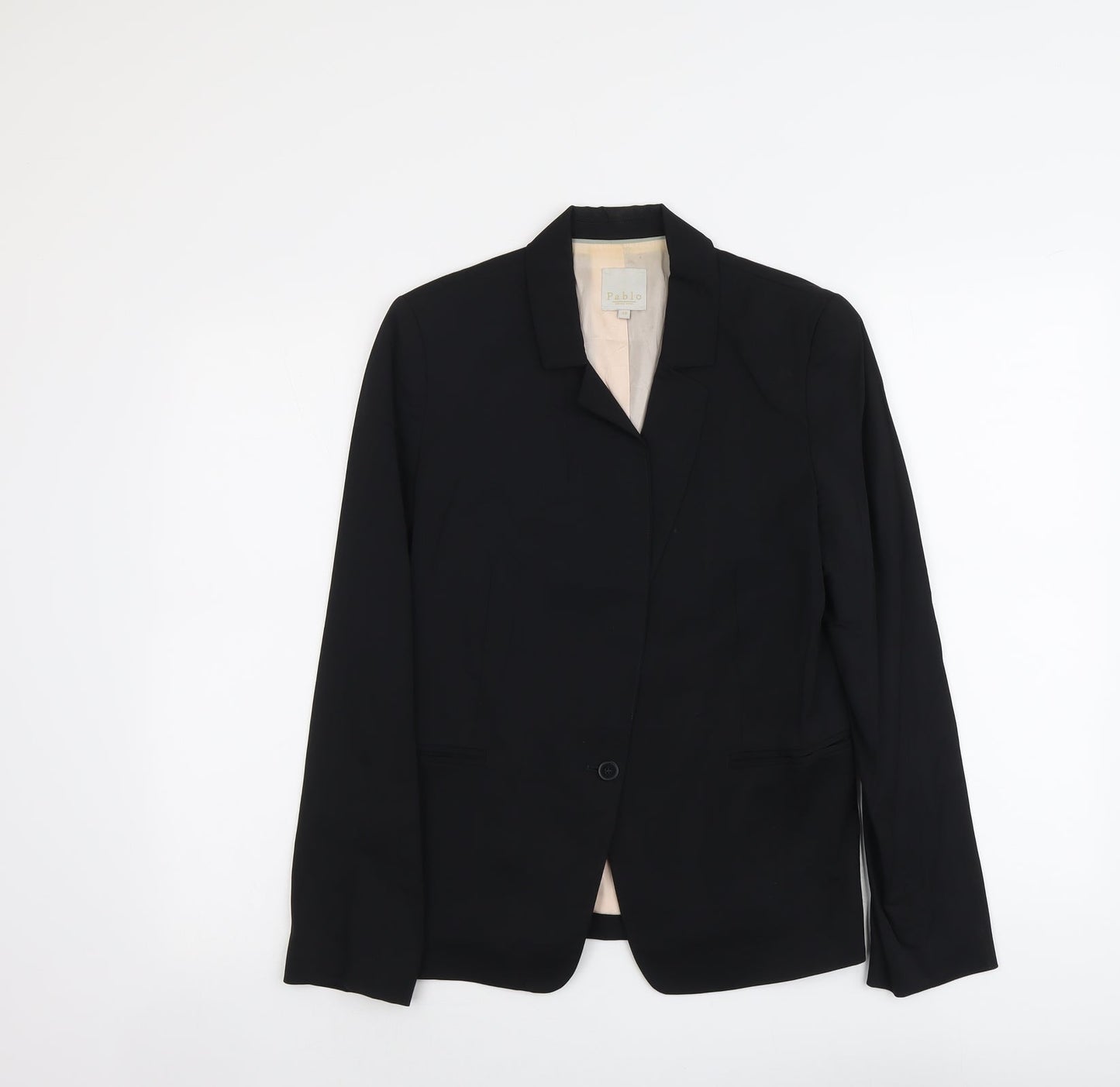 Pablo Womens Black Viscose Jacket Blazer Size 10