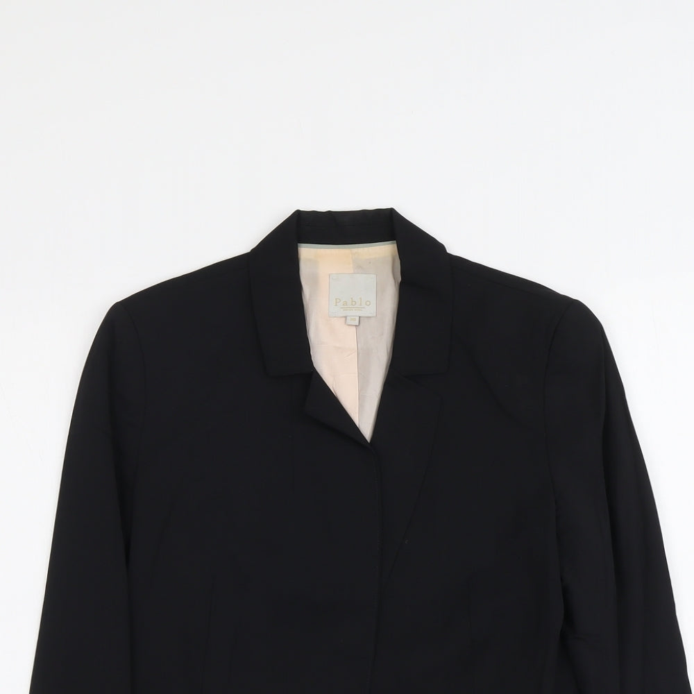 Pablo Womens Black Viscose Jacket Blazer Size 10