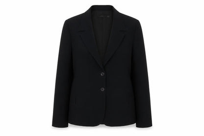 Essentials Womens Black Polyester Jacket Suit Jacket Size 10 - Five-Button Jacket Sleeve