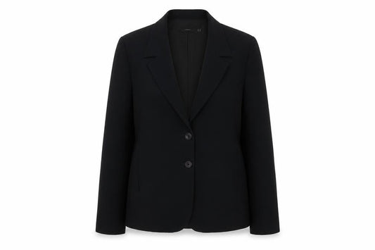 Essentials Womens Black Polyester Jacket Suit Jacket Size 10 - Five-Button Jacket Sleeve