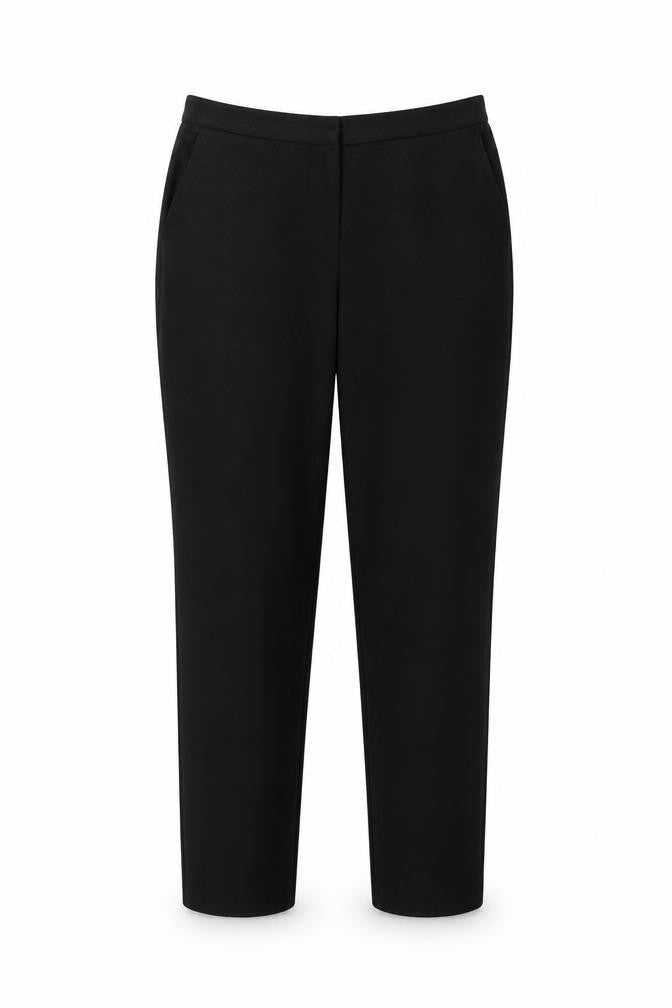 Warehouse Womens Black Polyester Chino Trousers Size 10 L26 in Regular Button - Textured