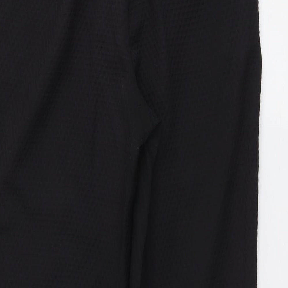 Warehouse Womens Black Polyester Chino Trousers Size 10 L26 in Regular Button - Textured
