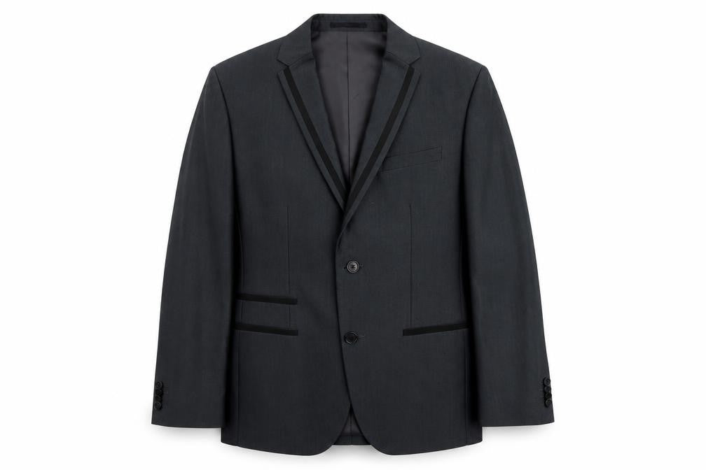 bruno banani Mens Grey Polyester Jacket Suit Jacket Size S Regular