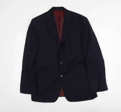 John Lewis Mens Blue Wool Jacket Suit Jacket Size M Regular