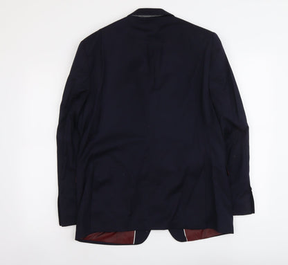 John Lewis Mens Blue Wool Jacket Suit Jacket Size M Regular