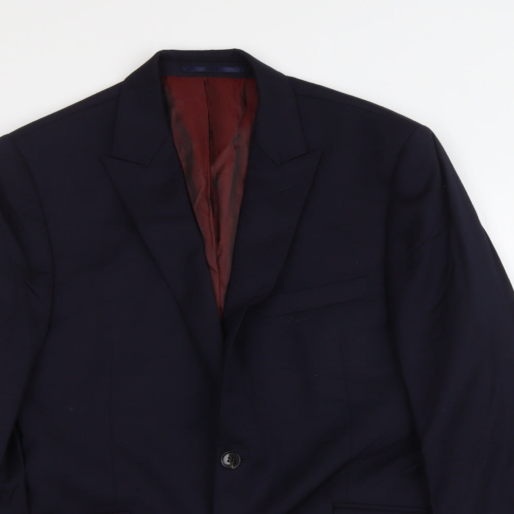 John Lewis Mens Blue Wool Jacket Suit Jacket Size M Regular