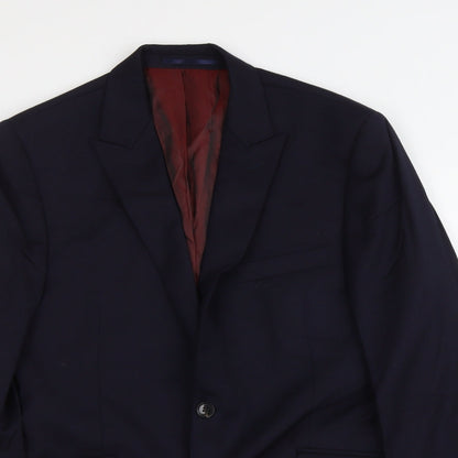 John Lewis Mens Blue Wool Jacket Suit Jacket Size M Regular