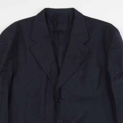 Blazer Mens Blue Wool Jacket Suit Jacket Size L Regular