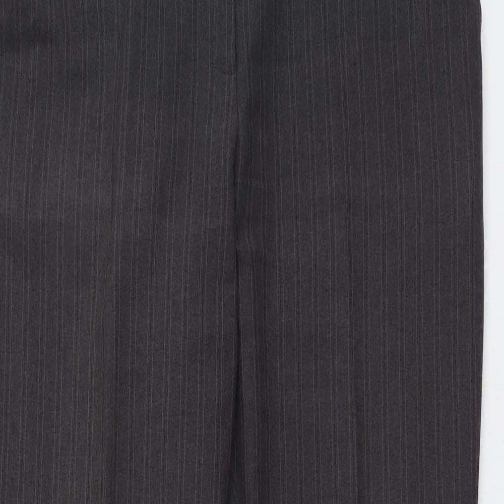 BHS Womens Grey Polyester Dress Pants Trousers Size 12 L29 in Regular Button